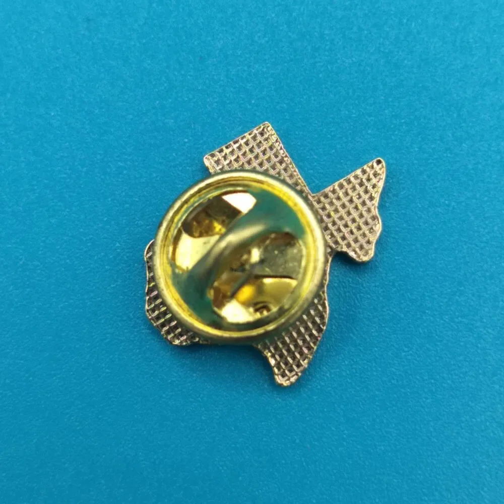 Texas Flag State Map Lapel Pin Souvenir Enamel Gold Tone Hat Pin Collectible